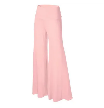 Women Casual Solid Color Wide Leg Pants