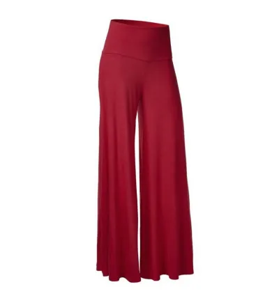 Women Casual Solid Color Wide Leg Pants