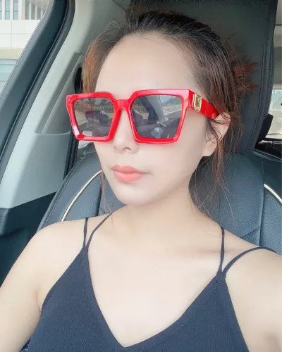 Fashion Retro Large Frame Square Wide Side Sunglasses