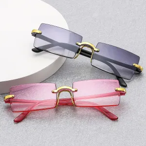Women's Fashion Conjoined Square Frameless Sunglasses