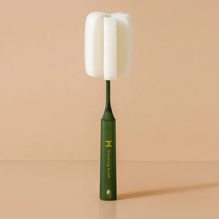 Multi-Functional Long Handle Sponge Cup Brush for Kitchen Cleaning