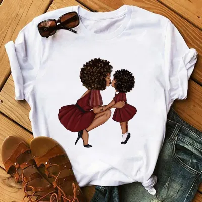 Women Casual Cartoon Printed Short-Sleeved Crewneck T-Shirt