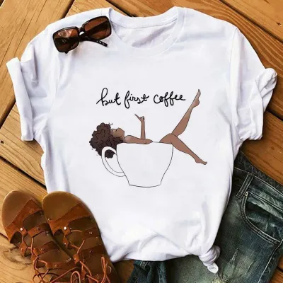 Women Casual Cartoon Printed Short-Sleeved Crewneck T-Shirt