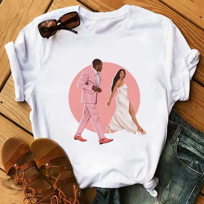 Women Casual Cartoon Printed Short-Sleeved Crewneck T-Shirt