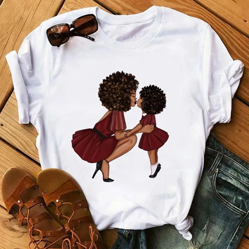Women Casual Cartoon Printed Short-Sleeved Crewneck T-Shirt
