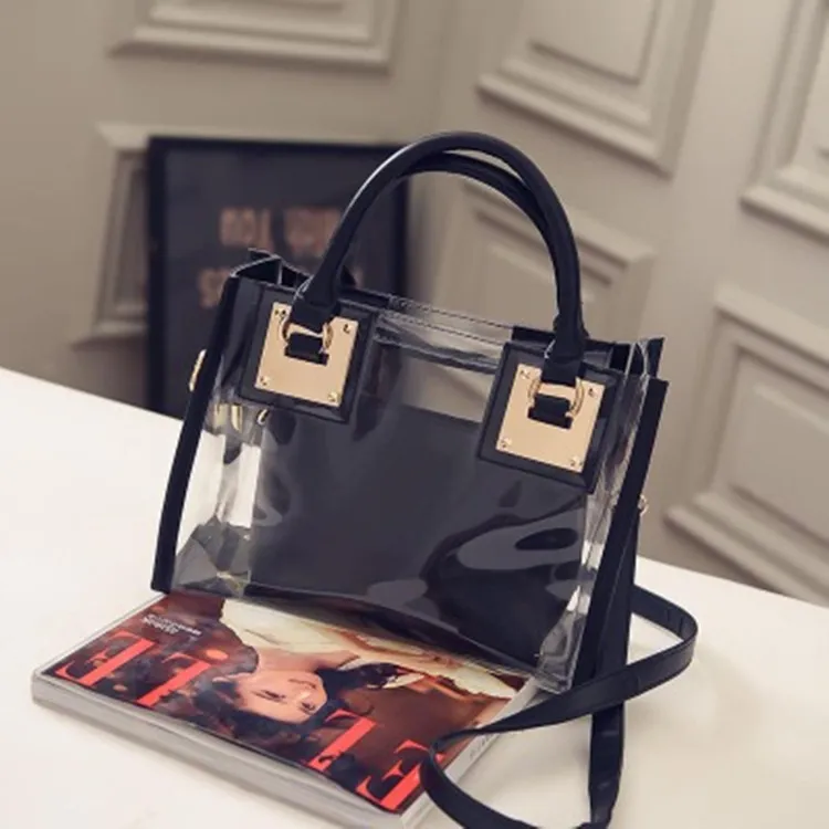Women Fashion Casual Transparent PVC Large Capacity Handbag