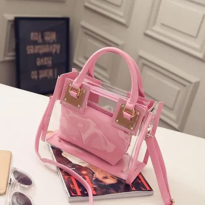 Women Fashion Casual Transparent PVC Large Capacity Handbag