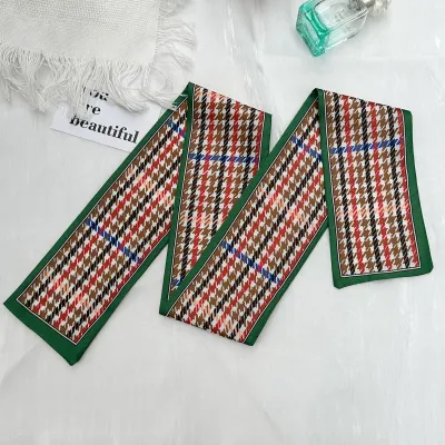 Women's Fashion Casual Letter Floral Printed Long Silk Scarf