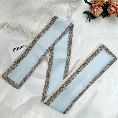 Women's Fashion Casual Letter Floral Printed Long Silk Scarf