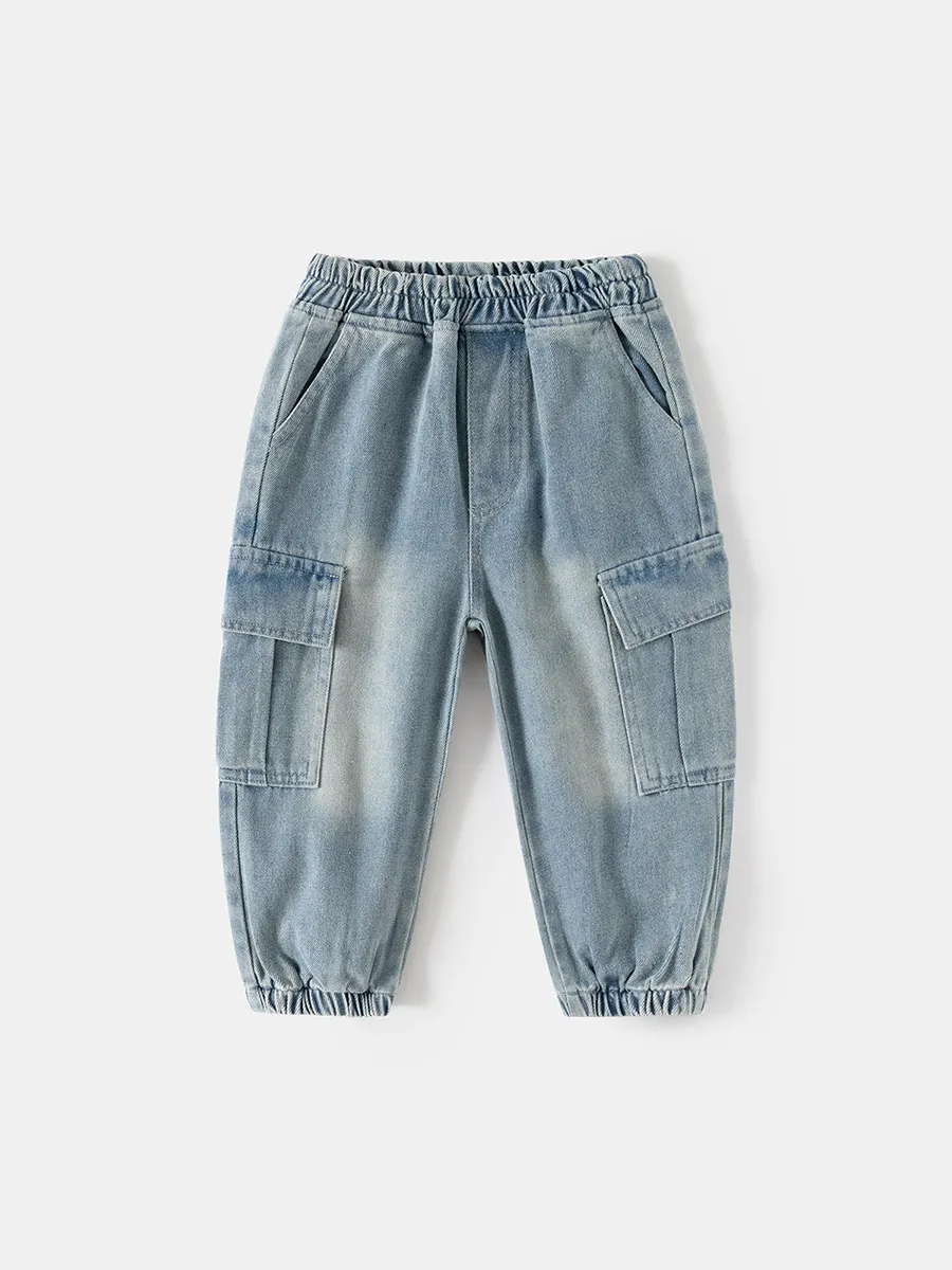 Kids Toddler Boys Fashion Casual Vintage Cargo Denim Jeans