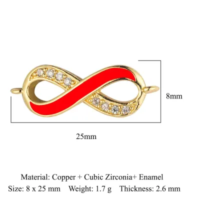 Copper Zircon Number 8 Stainless Steel Chain Bracelet