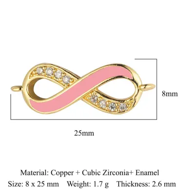 Copper Zircon Number 8 Stainless Steel Chain Bracelet