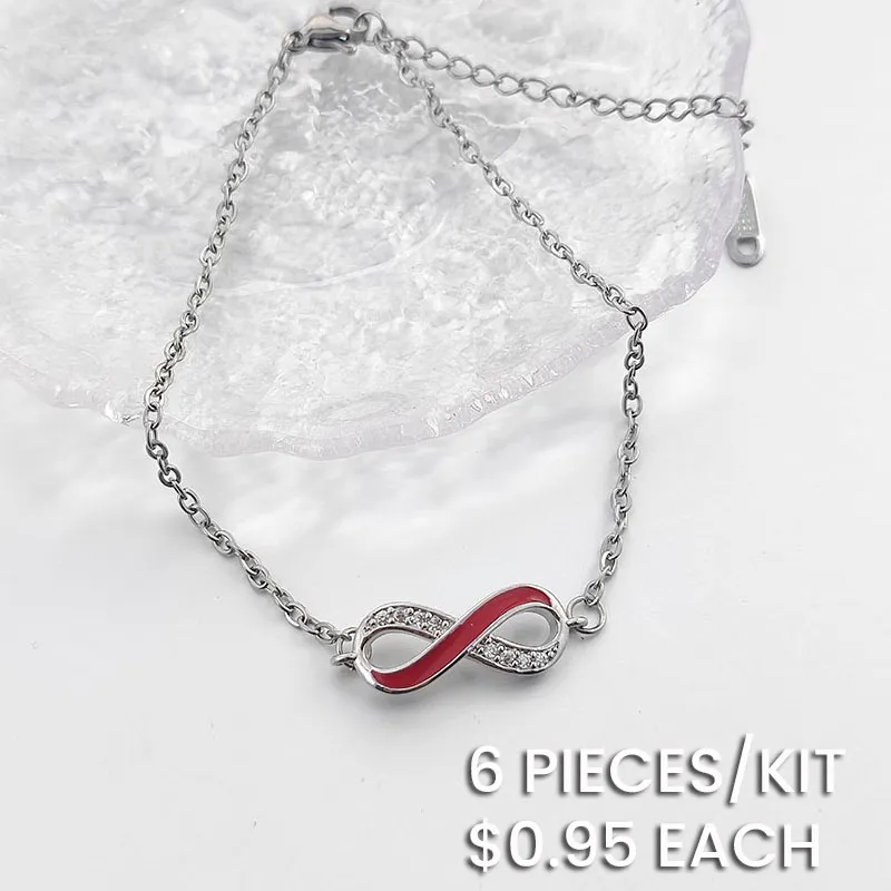 Copper Zircon Number 8 Stainless Steel Chain Bracelet