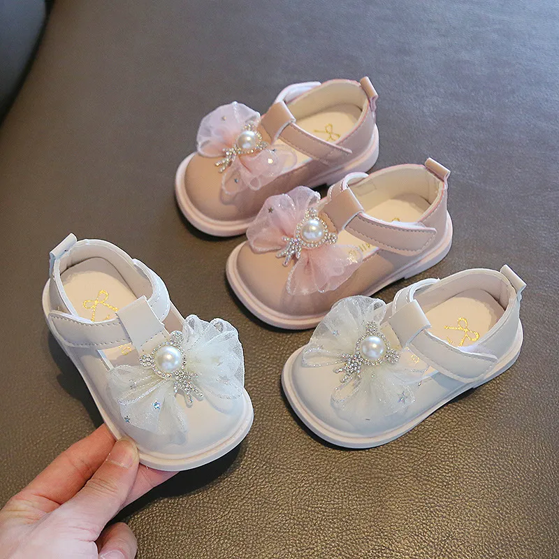 Kids Girls Casual Cute Bow Velcro First Walkers Shoes