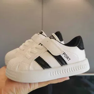 Kids Unisex Fashion Casual Lace-Up Thick-Soled Sneakers Low Top Artificial PU Rubber Shoes