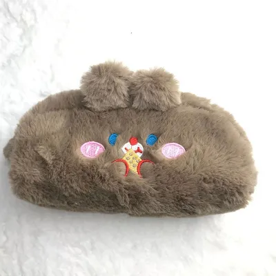 Fashion Cute Cartoon Bear Rabbit Plush Large Capacity Pencil Case Stationery