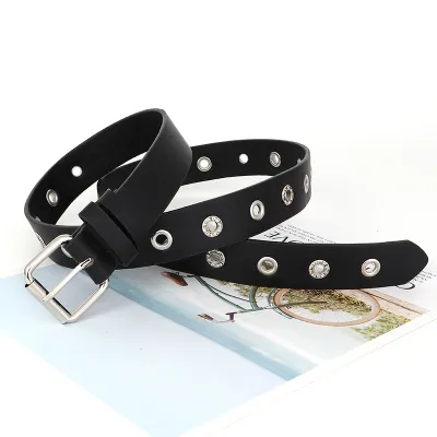 Women Fashion Retro Punk Pentagram Rivet Belt
