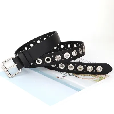 Women Fashion Retro Punk Pentagram Rivet Belt