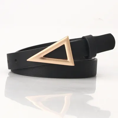 Women Fashion Solid Color Triangle Buckle Belt