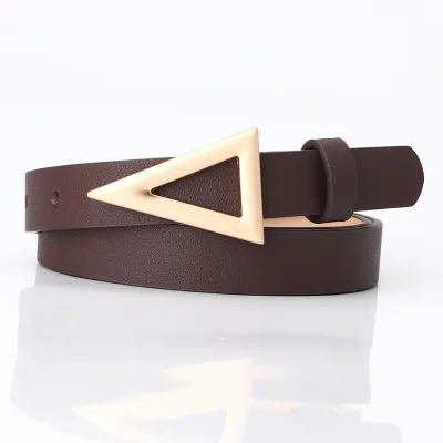 Women Fashion Solid Color Triangle Buckle Belt