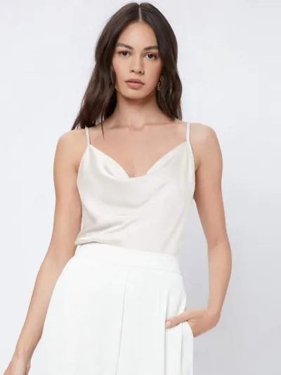 Women Fashion Sexy Solid Color Silk Satin Camisole