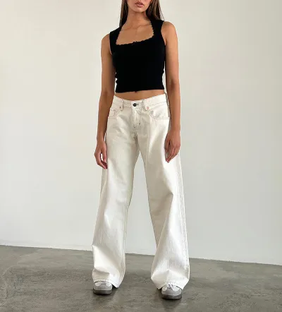 Women Casual Solid Color Low Rise Straight Jeans