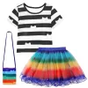 Black White Stripe Three-Piece Set