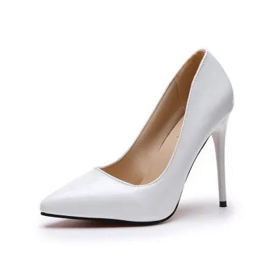 Women's Sexy Solid Color Pointed Toe Super High Heel Shoes Slip On