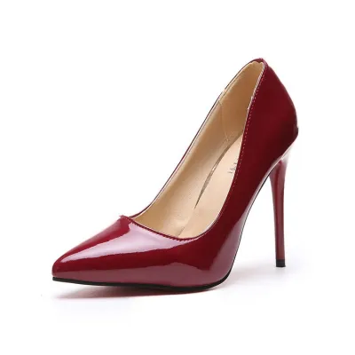 Women's Sexy Solid Color Pointed Toe Super High Heel Shoes Slip On