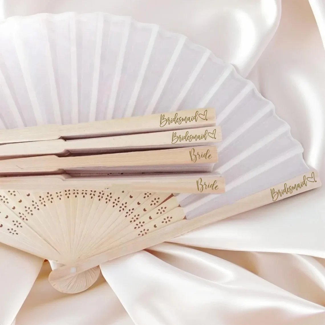 Bride Bridesmaid Paper Fan Wedding Party Decoration