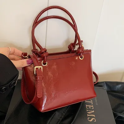Women Fashion Solid Color Bucket Handbag
