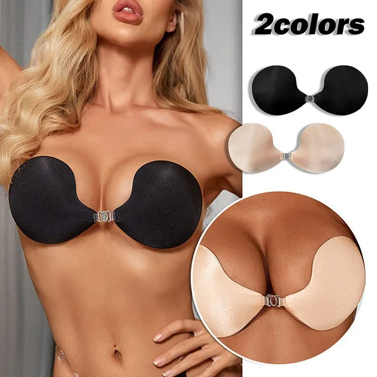 Women Sexy Round Silicone Front Buckle Chest Patch