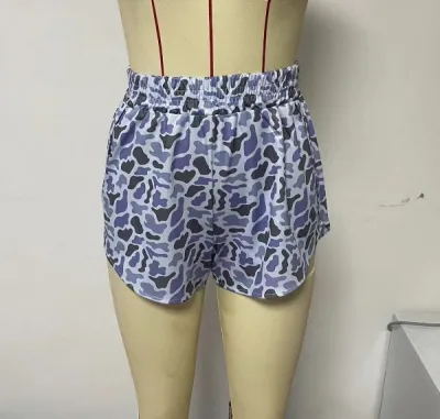 Women's Casual Street Style Camouflage Digital Printing Culottes Shorts