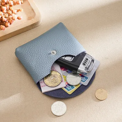 Women's Fashion Casual Solid Color Genuine Leather Coin Purse Wallet