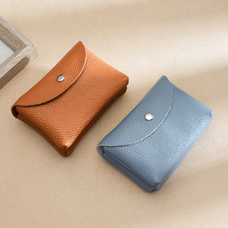 Women's Fashion Casual Solid Color Genuine Leather Coin Purse Wallet