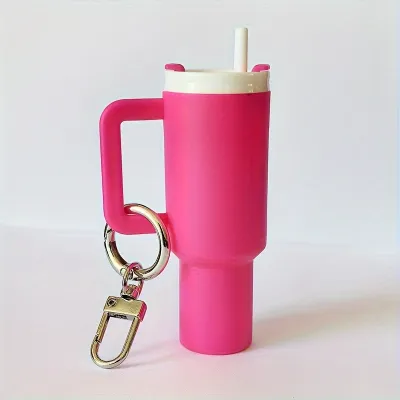 Fashion Creative Multicolour Cup Pendant Keychain Plastic Simple Style Keychain