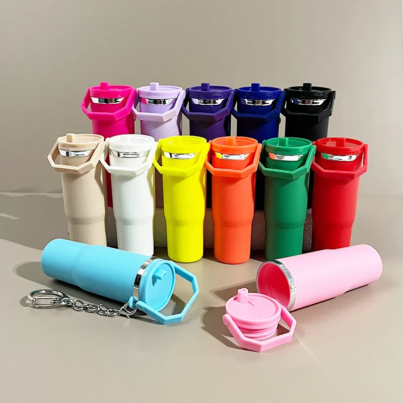 Fashion Creative Multicolour Cup Pendant Keychain Plastic Simple Style Keychain
