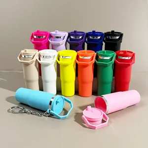 Fashion Creative Multicolour Cup Pendant Keychain Plastic Simple Style Keychain