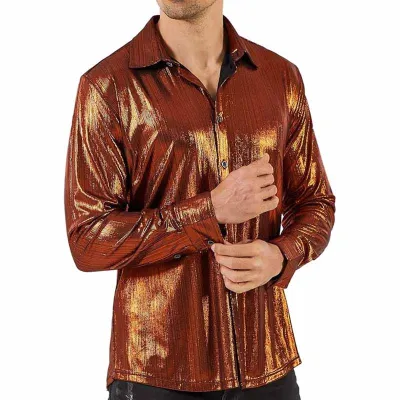 Men Fashion Plus Size Long Sleeve Stand Collar Street Tide Cotton Shirt