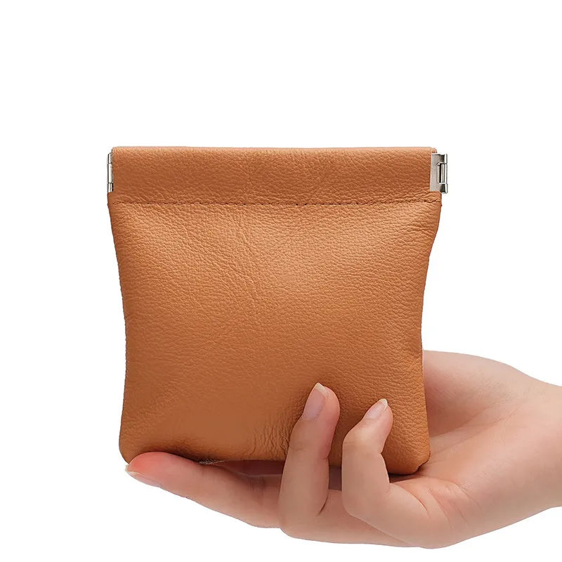Women Fashion Solid Color Litchi Pattern Leather Coin Wallet