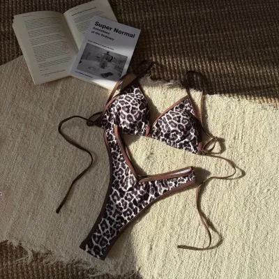 Women Fashion Sexy Leopard Print Bikini Swimsuit