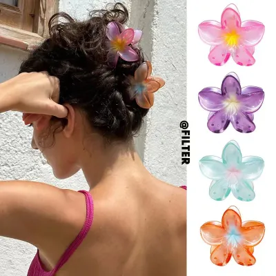 Egg Flower Gradient Color Acrylic Hair Claw