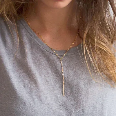 Vintage Copper Handmade Lip Chain Women Tassel Necklace