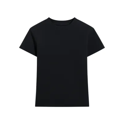 Women Casual Cotton Solid Color Short-Sleeve Crewneck Slim Fit T-Shirt