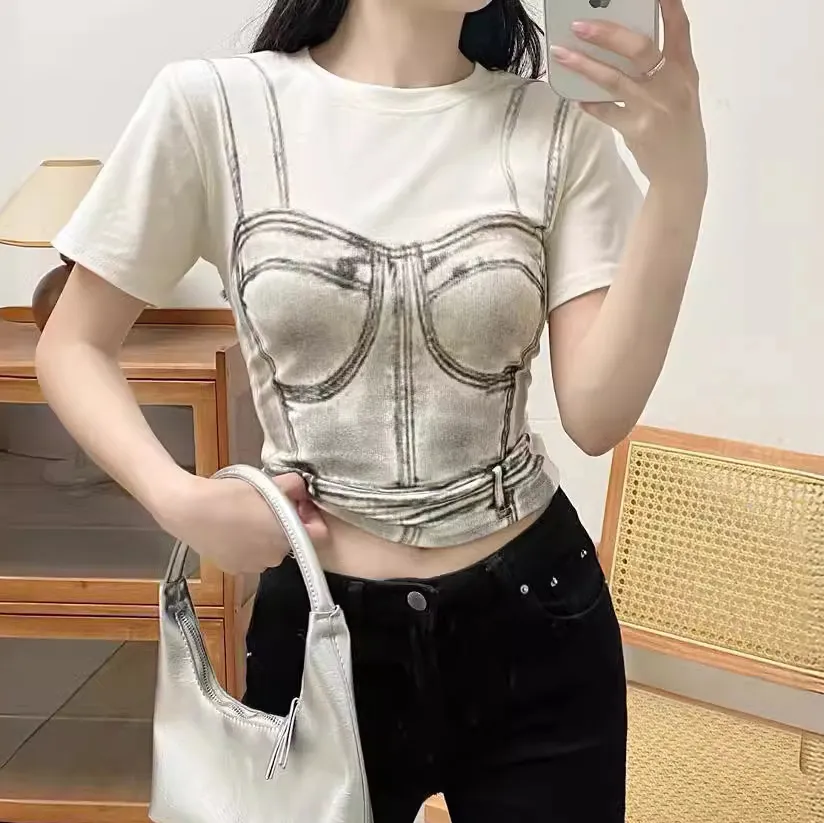 Women's Casual Geometric Print Short-Sleeve T-Shirt