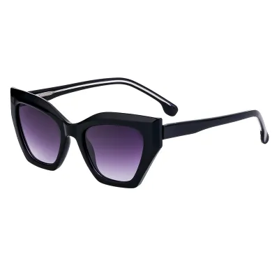 Women Fashion Cat Eye Oversized Sunglasses Plastic Metal Frame