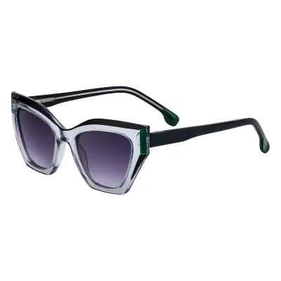Women Fashion Cat Eye Oversized Sunglasses Plastic Metal Frame
