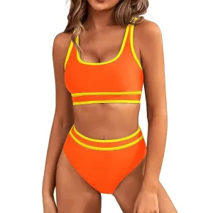 Women Sexy Solid Color Tankini Swimsuit