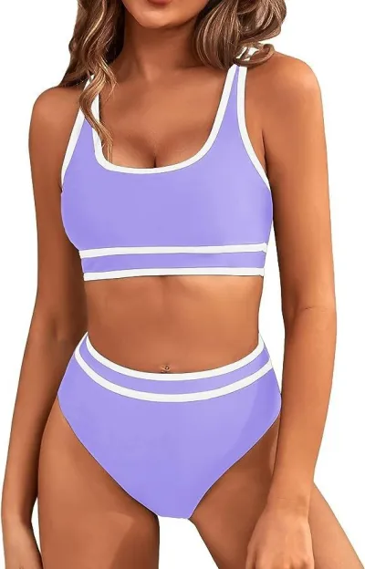 Women Sexy Solid Color Tankini Swimsuit
