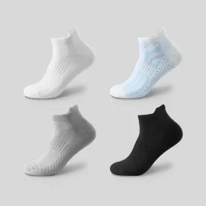 Men Fashion Breathable Sweat-Absorbent Mesh Sports Socks 4pair/Set